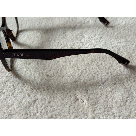 FENDI Way FE50001l 052 Havana Color Geometric Frame with Prescription Lens - Picture 9 of 16